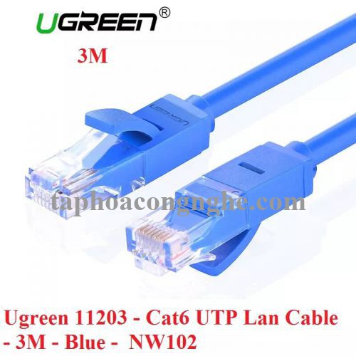 Ugreen 11203 3M Màu xanh Cáp mạng LAN CAT6 UPT NW102 30011203